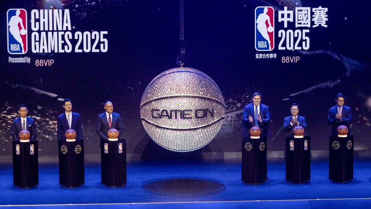 NBA China games announcement stage
