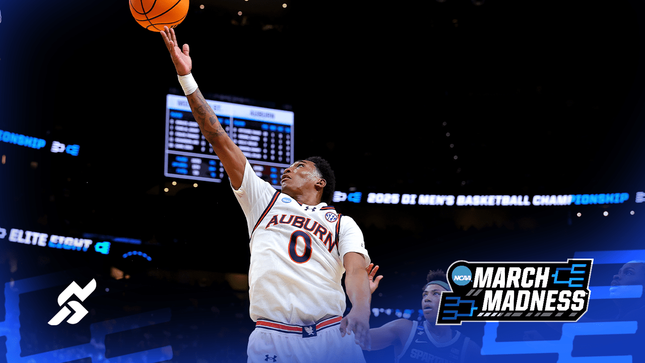 Auburn shooting layup over Michigan State